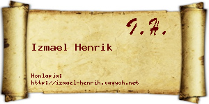 Izmael Henrik névjegykártya